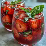 Strawberry Basil Sangria Mocktail