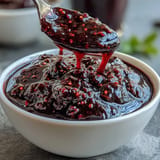 Homemade Blackberry Jalapeño BBQ Sauce, a glossy, tangy glaze ready to enhance any dish.