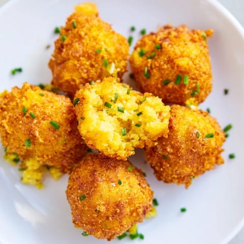Fluffy and warm hushpuppies, a Southern side dish; perfectly golden and delicious looking.