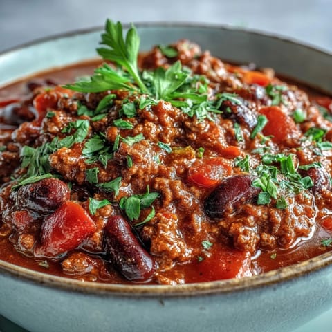 A hearty Slow Cooker Chili with ground beef and beans, steaming hot in a rustic bowl topped with cheese.