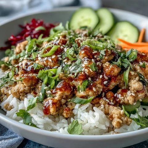 Crisp red cabbage, scallions, and sesame seeds add texture, while a lime wedge brightens the bowl.