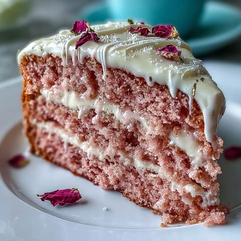 Elegant Bridal Shower Rosé Velvet Cake, pink frosting, and shimmering gold drip.