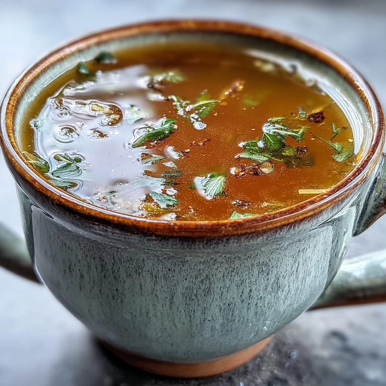 Steaming homemade vegetable broth in a pot, made from kitchen scraps like celery ends and garlic skins.  