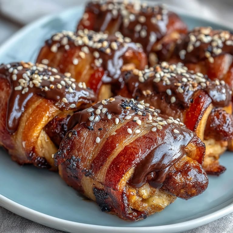Crispy baked puff pastry wrapped around mini sausages, paired with sweet honey mustard dip for dipping.