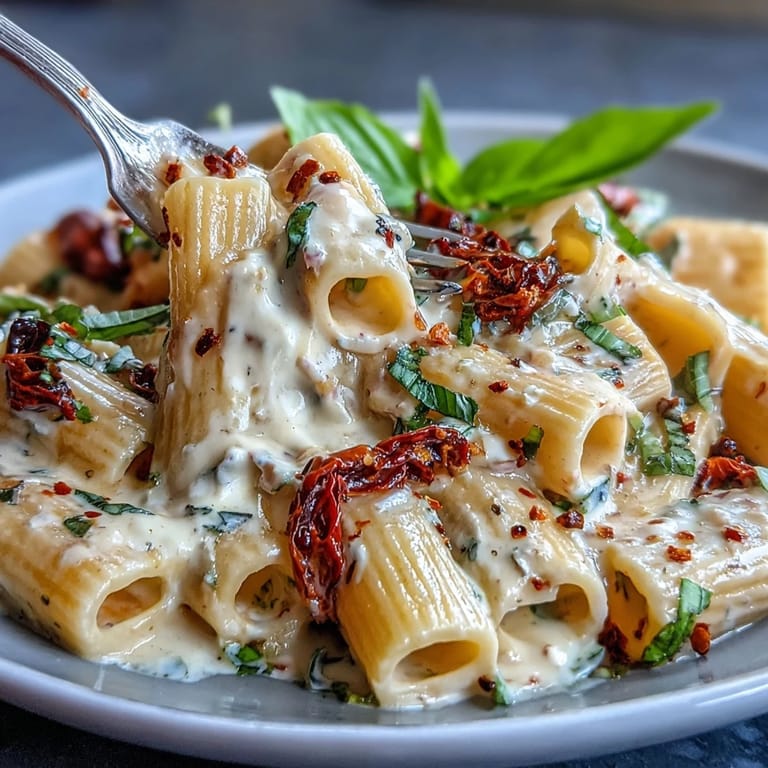 Marry Me Pasta with sun-dried tomatoes, a rich, cheesy Italian-American delight.