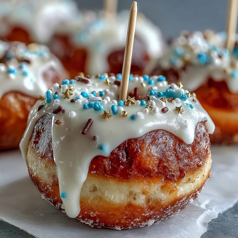 Festive Graduation Party Donut Tower with Sprinkles, a delightful stack of decorated glazed donuts.