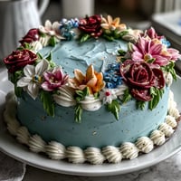Beautiful layered cake with floral buttercream decorations, perfect for celebrating a Taurus birthday and graduation in one elegant dessert.
