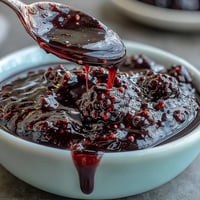 Vibrant Blackberry Jalapeño BBQ Sauce simmering with sweet and spicy flavors, perfect for grilling.