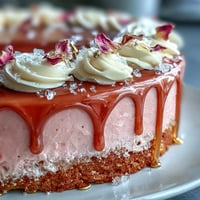 Elegant Bridal Shower Rosé Velvet Cake glistening with a shimmering gold drip.